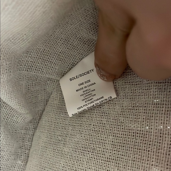 Sole Society Brown Woven Crossbody Bag Gold Hardware Snap Close Adjustable Strap - Picture 10 of 13